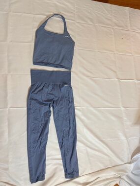 AYBL Slate Gray Seamless Sports Crop Tank Top